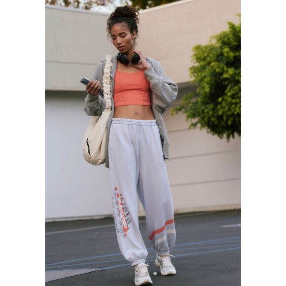 FREE PEOPLE Movement All Star Logo Pants in Steel Sport Size X-Small - Picture 1 of 12